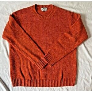 ACNE STUDIOS Samara Wool Crew Neck Sweater/Jumper-Orange-Women's Sz XS HALLOWEEN